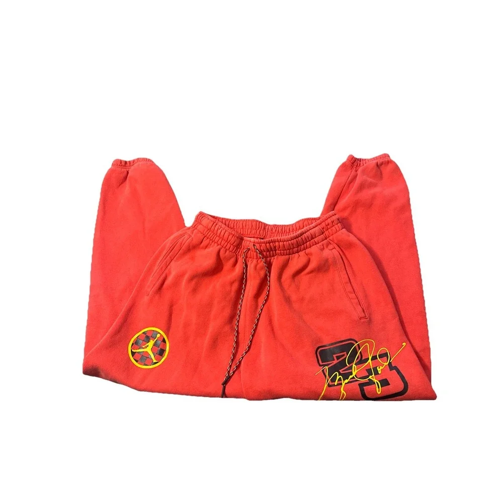 Air Jordan 23 Racing DNA Engineered Fleece Pants Joggers Size Large Orange